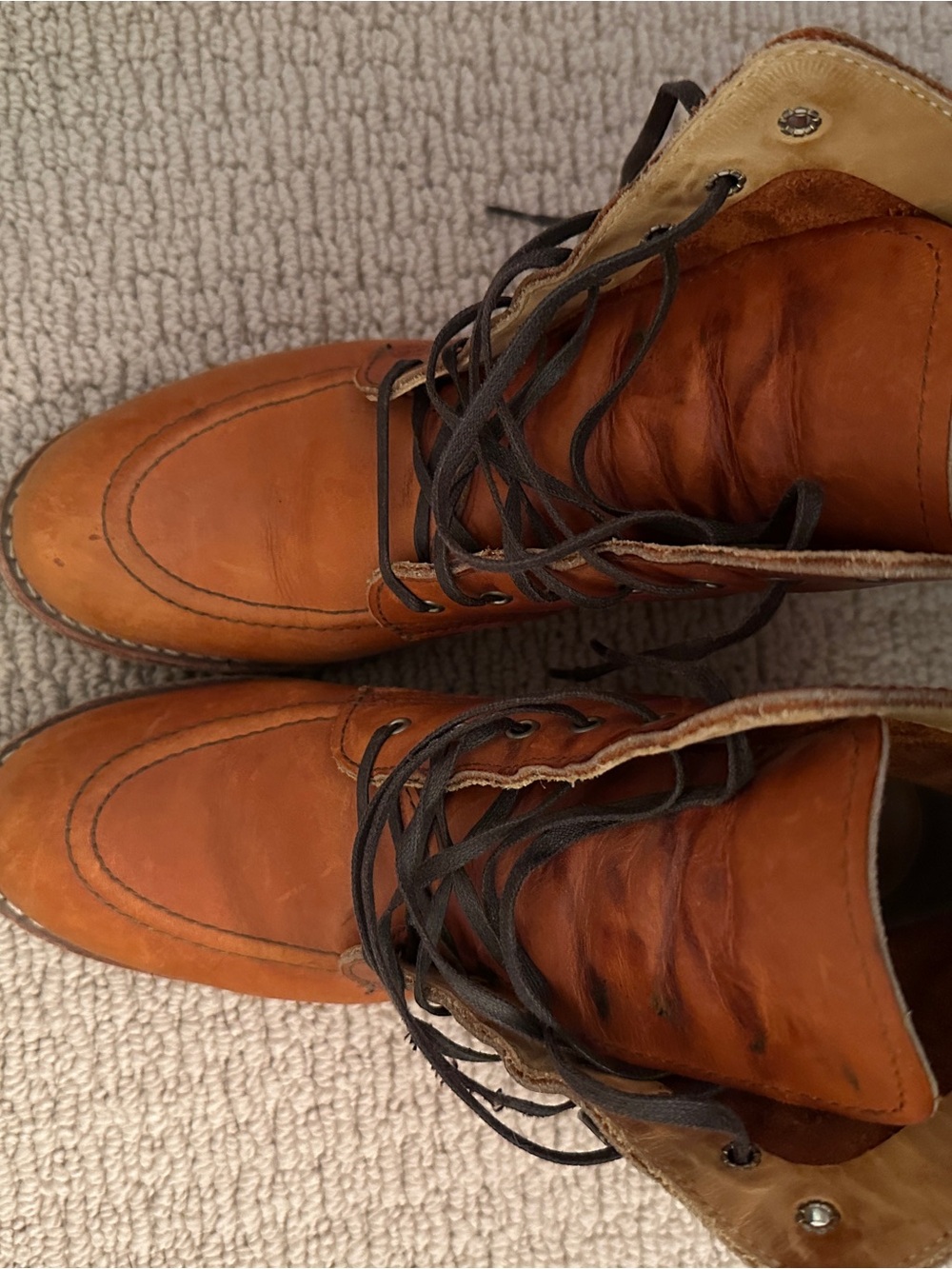 Red Wing Shoes Tan Leather Moc-Toe Heeled Boots - Picture 11 of 11